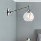 Klares Glas-Globus-Wandlicht Bauernhaus 1 Licht Wohnzimmer Beleuchtung Armatur in Schwarz/Messing/Bronze mit Arm, 8"/12" L