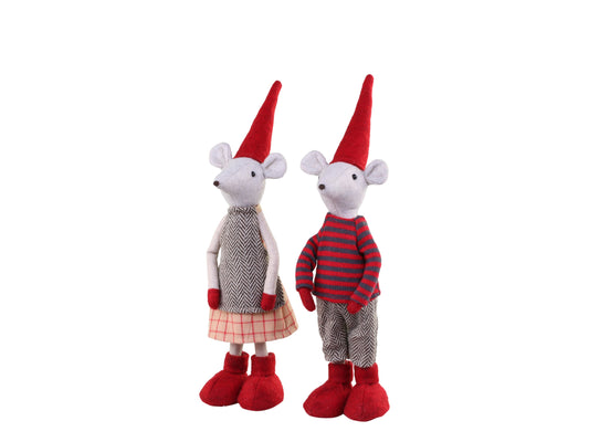 Chic Antique - Noa und Noel Weihnachtsmäuse stehend, 32 cm, Set von 2
