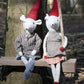 Chic Antique - Asger und Agnes Weihnachtsmäuse sitzend, 38 cm, Set von 2