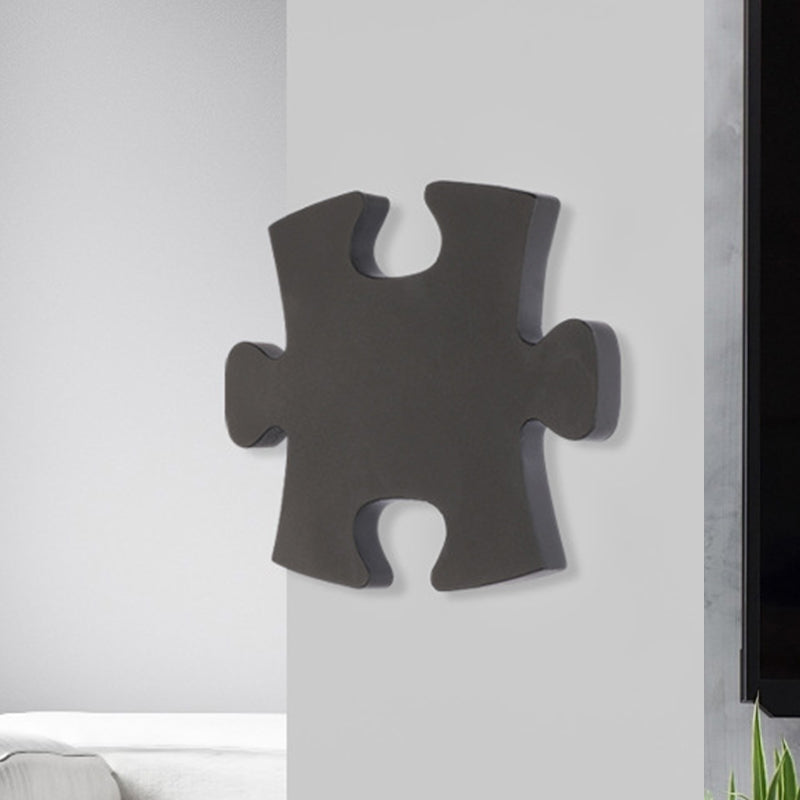 Frendorf | Jigsaw Wandleuchte Moderne Acryl Schwarz/Weiß LED Wandlicht in Warm/Weiß Licht für Wohnzimmer