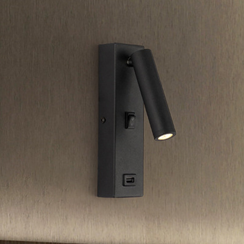 Frendorf | USB Oplaadbare Tube Wandlamp Eenvoudige Metaal Geïntegreerde LED Zwart/Wit Wandverlichting, Warm/Wit Licht