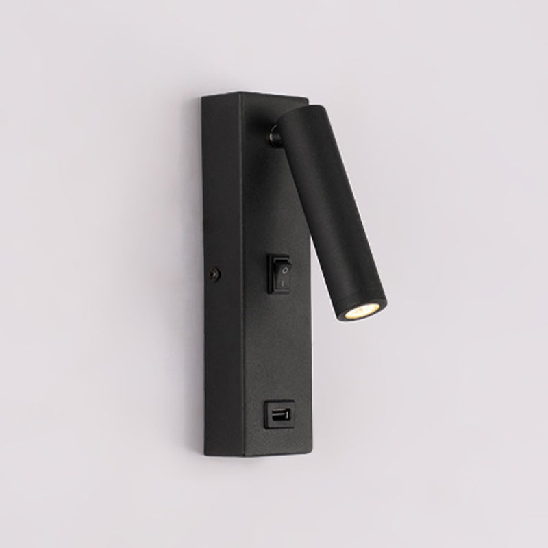 Frendorf | USB Oplaadbare Tube Wandlamp Eenvoudige Metaal Geïntegreerde LED Zwart/Wit Wandverlichting, Warm/Wit Licht