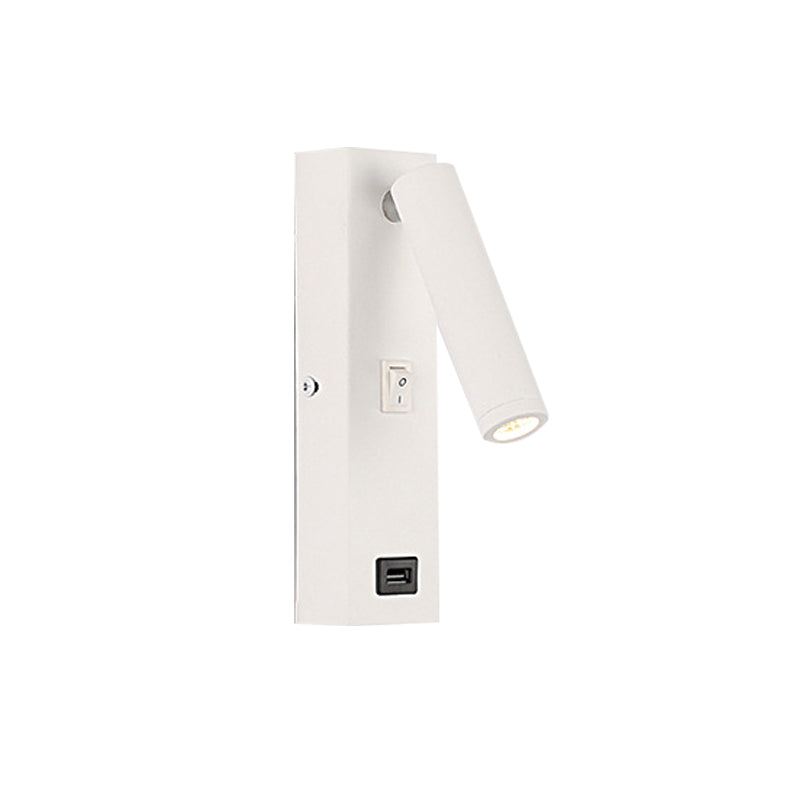 Frendorf | USB Oplaadbare Tube Wandlamp Eenvoudige Metaal Geïntegreerde LED Zwart/Wit Wandverlichting, Warm/Wit Licht