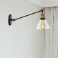 Frendorf | Industriële Conische Wandlamp 1 Lichtheldere Glasverlichting in Zwart/Bronze/Brass, 8"/12" L Arm