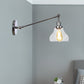 Frendorf | 1 Licht Binnenverlichting Armatuur Boerderij Zwart/Bronze/Brass Wandlamp met Pear Duidelijk Glazen Schaduw, 8"/12" L Arm