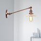 Frendorf | Klar gerilltes Glas Bronze/Messing/Kupfer Wand montierte Lampe Schale 1 Licht Vintage Beleuchtung Leuchte, 8"/12" L Arm
