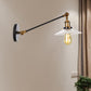 Frendorf | Klar gerilltes Glas Bronze/Messing/Kupfer Wand montierte Lampe Schale 1 Licht Vintage Beleuchtung Leuchte, 8"/12" L Arm