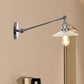Frendorf | Klar gerilltes Glas Bronze/Messing/Kupfer Wand montierte Lampe Schale 1 Licht Vintage Beleuchtung Leuchte, 8"/12" L Arm