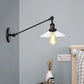 Frendorf | 1 Licht Binnen Wandlamp Vintage Zwart/Brass/Bronze Verlichtingsarmatuur met Kegel Transparante Glazen Shade, 8"/12" L Arm