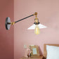 Frendorf | 1 Licht Binnen Wandlamp Vintage Zwart/Brass/Bronze Verlichtingsarmatuur met Kegel Transparante Glazen Shade, 8"/12" L Arm