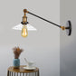 Frendorf | 1 Licht Binnen Wandlamp Vintage Zwart/Brass/Bronze Verlichtingsarmatuur met Kegel Transparante Glazen Shade, 8"/12" L Arm