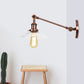 Frendorf | 1 Licht Binnen Wandlamp Vintage Zwart/Brass/Bronze Verlichtingsarmatuur met Kegel Transparante Glazen Shade, 8"/12" L Arm