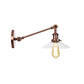Frendorf | 1 Licht Binnen Wandlamp Vintage Zwart/Brass/Bronze Verlichtingsarmatuur met Kegel Transparante Glazen Shade, 8"/12" L Arm