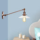 Frendorf | 1 Licht Binnen Wandlamp Vintage Zwart/Brass/Bronze Verlichtingsarmatuur met Kegel Transparante Glazen Shade, 8"/12" L Arm