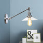 Frendorf | 1 Licht Binnen Wandlamp Vintage Zwart/Brass/Bronze Verlichtingsarmatuur met Kegel Transparante Glazen Shade, 8"/12" L Arm