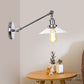 Frendorf | 1 Licht Binnen Wandlamp Vintage Zwart/Brass/Bronze Verlichtingsarmatuur met Kegel Transparante Glazen Shade, 8"/12" L Arm