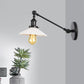 Frendorf | Industriële Conische Wandlamp 1 Licht Opal Glas Wandlamp in Zwart/Roodkoper/Messing met Arm, 8"/12" L