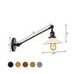 Frendorf | Industriële Conische Wandlamp 1 Licht Opal Glas Wandlamp in Zwart/Roodkoper/Messing met Arm, 8"/12" L
