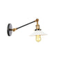 Frendorf | Industriële Conische Wandlamp 1 Licht Opal Glas Wandlamp in Zwart/Roodkoper/Messing met Arm, 8"/12" L