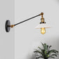 Frendorf | Industriële Conische Wandlamp 1 Licht Opal Glas Wandlamp in Zwart/Roodkoper/Messing met Arm, 8"/12" L
