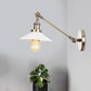 Frendorf | Industriële Conische Wandlamp 1 Licht Opal Glas Wandlamp in Zwart/Roodkoper/Messing met Arm, 8"/12" L