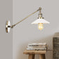 Frendorf | Industriële Conische Wandlamp 1 Licht Opal Glas Wandlamp in Zwart/Roodkoper/Messing met Arm, 8"/12" L