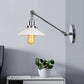 Frendorf | Industriële Conische Wandlamp 1 Licht Opal Glas Wandlamp in Zwart/Roodkoper/Messing met Arm, 8"/12" L