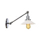 Frendorf | Industriële Conische Wandlamp 1 Licht Opal Glas Wandlamp in Zwart/Roodkoper/Messing met Arm, 8"/12" L