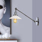 Frendorf | Industriële Conische Wandlamp 1 Licht Opal Glas Wandlamp in Zwart/Roodkoper/Messing met Arm, 8"/12" L