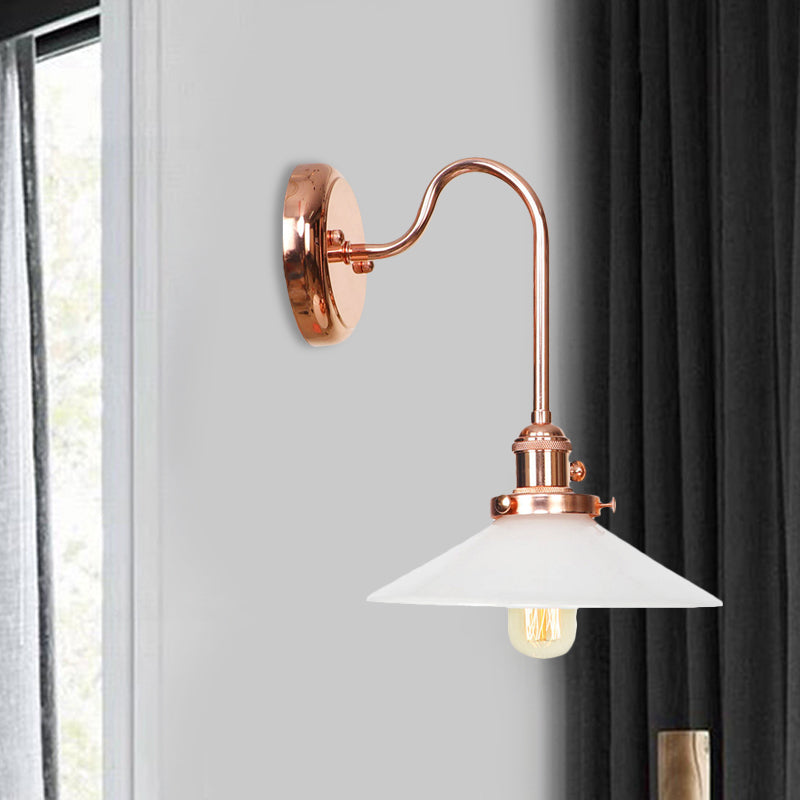 Frendorf | Kupferschale/gelochte Wandleuchte Vintage Weiß/Klares Glas 1 Licht Innenwandleuchte