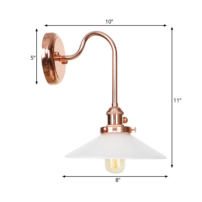 Frendorf | Kupferschale/gelochte Wandleuchte Vintage Weiß/Klares Glas 1 Licht Innenwandleuchte