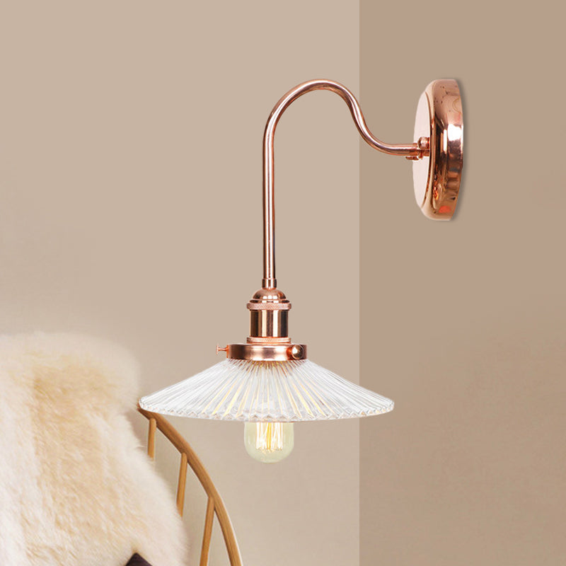 Frendorf | Kupferschale/gelochte Wandleuchte Vintage Weiß/Klares Glas 1 Licht Innenwandleuchte