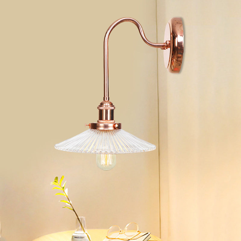 Frendorf | Kupferschale/gelochte Wandleuchte Vintage Weiß/Klares Glas 1 Licht Innenwandleuchte