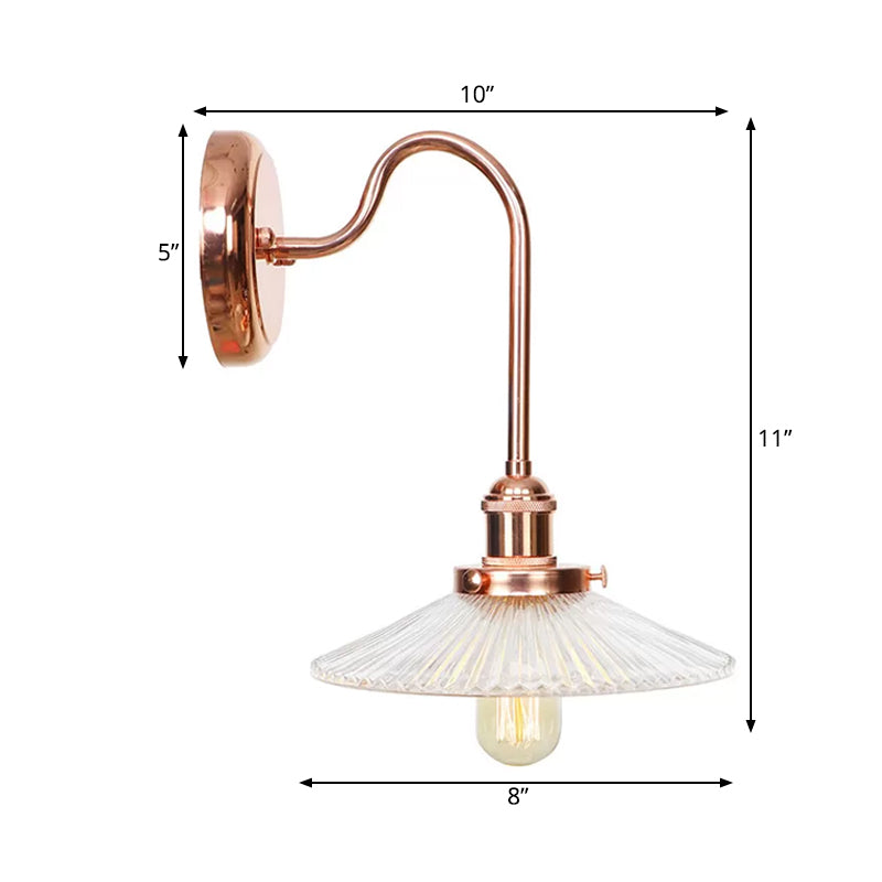 Frendorf | Kupferschale/gelochte Wandleuchte Vintage Weiß/Klares Glas 1 Licht Innenwandleuchte