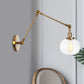 Frendorf | Globe Klar/Amber Glas Wandmontierter Beleuchtung Vintage 1 Licht Innen Sconces in Messing/Chrom/Schwarz mit Verstellbarem Arm, 8"+8"/8"+8"+8" L