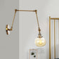Frendorf | Globe Klar/Amber Glas Wandmontierter Beleuchtung Vintage 1 Licht Innen Sconces in Messing/Chrom/Schwarz mit Verstellbarem Arm, 8"+8"/8"+8"+8" L