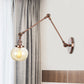Frendorf | Globe Klar/Amber Glas Wandmontierter Beleuchtung Vintage 1 Licht Innen Sconces in Messing/Chrom/Schwarz mit Verstellbarem Arm, 8"+8"/8"+8"+8" L