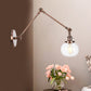 Frendorf | Globe Klar/Amber Glas Wandmontierter Beleuchtung Vintage 1 Licht Innen Sconces in Messing/Chrom/Schwarz mit Verstellbarem Arm, 8"+8"/8"+8"+8" L