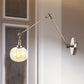 Frendorf | Globe Klar/Amber Glas Wandmontierter Beleuchtung Vintage 1 Licht Innen Sconces in Messing/Chrom/Schwarz mit Verstellbarem Arm, 8"+8"/8"+8"+8" L