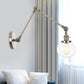 Frendorf | Globe Klar/Amber Glas Wandmontierter Beleuchtung Vintage 1 Licht Innen Sconces in Messing/Chrom/Schwarz mit Verstellbarem Arm, 8"+8"/8"+8"+8" L