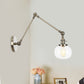 Frendorf | Globe Klar/Amber Glas Wandmontierter Beleuchtung Vintage 1 Licht Innen Sconces in Messing/Chrom/Schwarz mit Verstellbarem Arm, 8"+8"/8"+8"+8" L