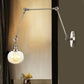 Frendorf | Globe Klar/Amber Glas Wandmontierter Beleuchtung Vintage 1 Licht Innen Sconces in Messing/Chrom/Schwarz mit Verstellbarem Arm, 8"+8"/8"+8"+8" L