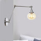 Frendorf | Globe Klar/Amber Glas Wandmontierter Beleuchtung Vintage 1 Licht Innen Sconces in Messing/Chrom/Schwarz mit Verstellbarem Arm, 8"+8"/8"+8"+8" L