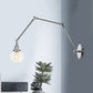 Frendorf | Globe Klar/Amber Glas Wandmontierter Beleuchtung Vintage 1 Licht Innen Sconces in Messing/Chrom/Schwarz mit Verstellbarem Arm, 8"+8"/8"+8"+8" L