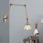 Frendorf | 1 Licht Wandlamp Industriële Conische Duidelijk/Amber Glazen Wandlamp in Zwart/Bronze/Messing met Verstelbare Arm, 8“+8"/8"+8"+8" Lang
