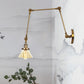 Frendorf | 1 Licht Wandlamp Industriële Conische Duidelijk/Amber Glazen Wandlamp in Zwart/Bronze/Messing met Verstelbare Arm, 8“+8"/8"+8"+8" Lang