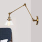 Frendorf | 1 Licht Wandlamp Industriële Conische Duidelijk/Amber Glazen Wandlamp in Zwart/Bronze/Messing met Verstelbare Arm, 8“+8"/8"+8"+8" Lang