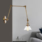 Frendorf | 1 Licht Wandlamp Industriële Conische Duidelijk/Amber Glazen Wandlamp in Zwart/Bronze/Messing met Verstelbare Arm, 8“+8"/8"+8"+8" Lang