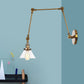 Frendorf | 1 Licht Wandlamp Industriële Conische Duidelijk/Amber Glazen Wandlamp in Zwart/Bronze/Messing met Verstelbare Arm, 8“+8"/8"+8"+8" Lang
