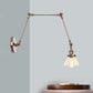 Frendorf | 1 Licht Wandlamp Industriële Conische Duidelijk/Amber Glazen Wandlamp in Zwart/Bronze/Messing met Verstelbare Arm, 8“+8"/8"+8"+8" Lang